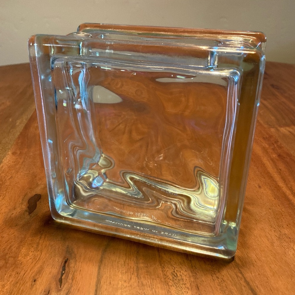 Glass Brick Vase, West Germany